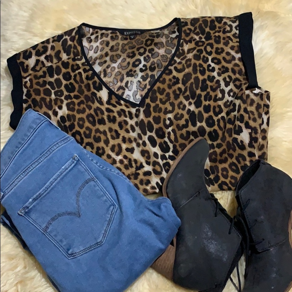 Express Cheetah Dress Shirt